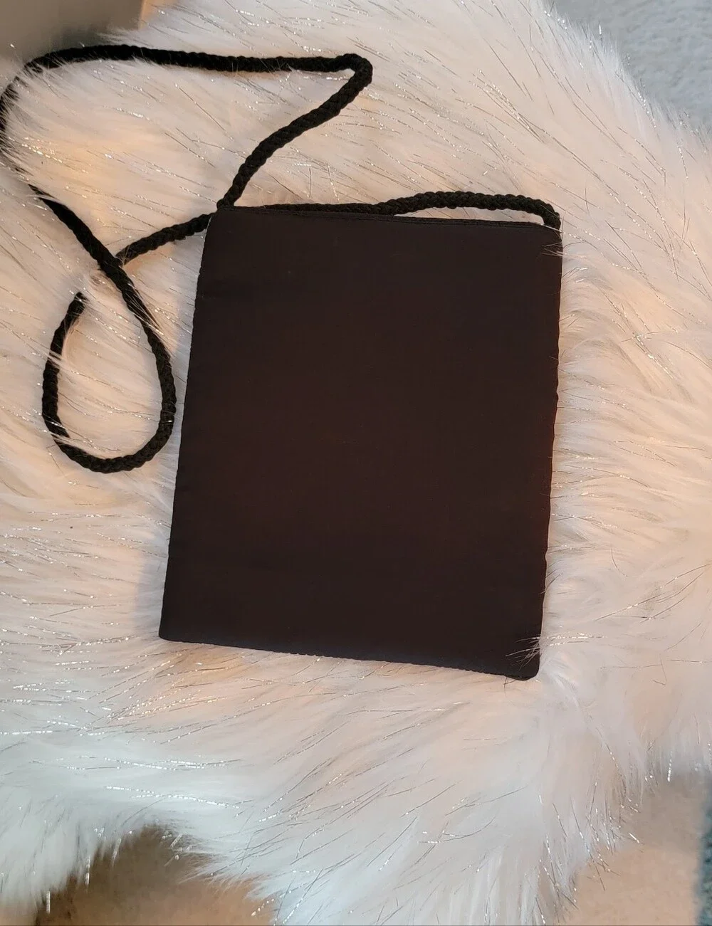 Black Embroidered Mirror-Accent Crossbody Bag - Unbranded